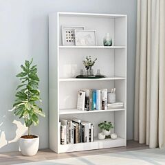 4-tier Book Cabinet White 31.5"x9.4"x55.9" Chipboard - White