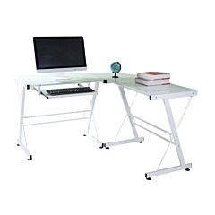 L-shaped Durable Stalinite Splicing Computer Desk White Rt - White