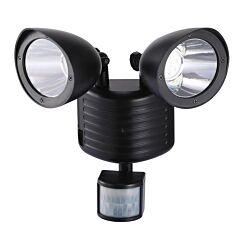 Solar Lights 22leds Outdoor Security Lights Motion Sensor Ip44 Water-resistant 360degree Rotatable Dual Heads - Black