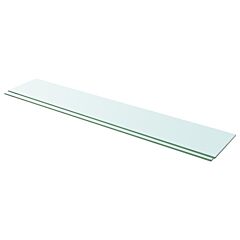Shelves 2 Pcs Panel Glass Clear 43.3"x7.9" - Transparent