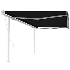 Automatic Retractable Awning With Posts 16.4'x9.8' Anthracite - Anthracite