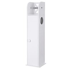 Narrow Cabinet For Pvc Toilet Paper Towel With Paper Roll (7.5 X 7.5 X 30.3) Stylish Bathroom Cabinet,narrow Bath Sink Organizer,towel Storage Shelf For Paper Holder - White