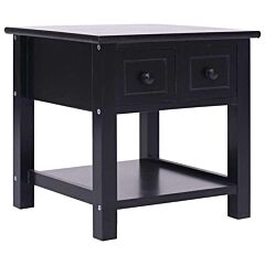 Side Table Black 15.7"x15.7"x15.7" Paulownia Wood - Black