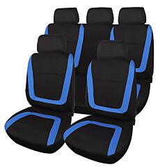Universal Cloth Seat Covers For Cars, 9pcs - Blue