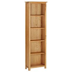 Bookcase 20.5"x8.8"x66.9" Solid Oak Wood - Brown