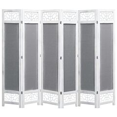 6-panel Room Divider Gray 6.9'x5.4' Fabric - Grey