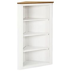 Corner Cabinet 23.2"x14.2"x39.4" Solid Oak Wood - White