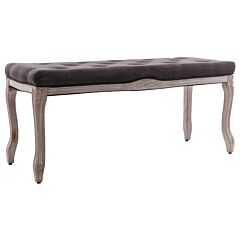 Bench Gray 43.3"x15"x18.9" Linen And Solid Wood - Grey