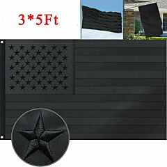 3x5ft All Black American Flag Us Black Flag Tactical Decor Blackout - Black