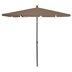 Garden Parasol With Pole 82.7"x55.1" Taupe - Taupe