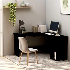 L-shaped Corner Desk Black 47.2"x55.1"x29.5" Chipboard - Black