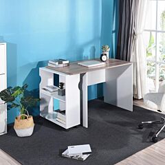 47.4 Inches Long Computer Desk With Movable Bookcase - As Picture