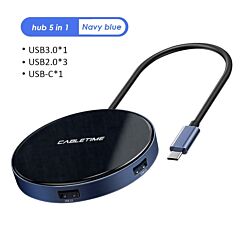 Free Shipping  5 In 1 Cabletime Wireless Usb C Hub To Hdmi Multi Usb 3.0 Power Adapter For Macbook - Picture