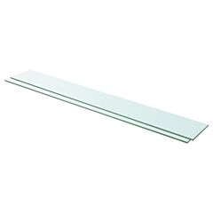 Shelves 2 Pcs Panel Glass Clear 43.3"x5.9" - Transparent