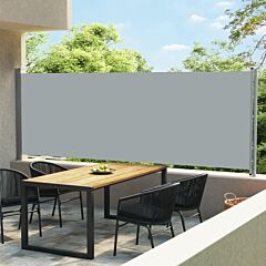 Patio Retractable Side Awning 236.2"x63" Gray - Grey
