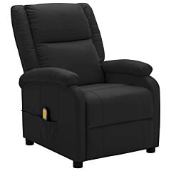 Massage Chair Black Faux Leather - Black
