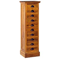 10-drawer Cabinet 13.8"x11.8"x47.2" Solid Teak Wood - Brown