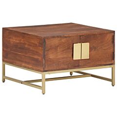 Coffee Table Honey Brown 26.4"x26.4"x17.7" Solid Acacia Wood - Brown