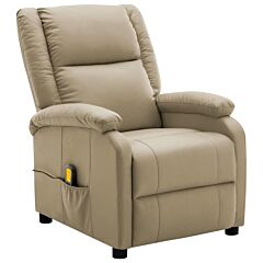 Massage Recliner Cappuccino Faux Leather - Brown