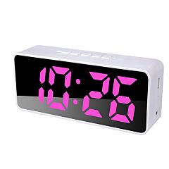Smart App Digital Alarm Clock With 100 Colors Led White - White