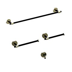Rbrohant 4-piece Bathroom Accessories Set, Black With Gold Sus 304 Stainless Steel Hardware Set - Black & Gold