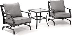 Metal Rocking Chairs Patio Chairs Bistro Sets Indoor Outdoor Chat Set - Gray