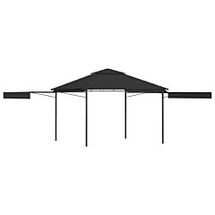 Gazebo With Double Extending Roofs 9.8'x9.8'x9' Anthracite 180g/m2 - Grey