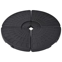 Umbrella Base Fan-shaped 4 Pcs Black - Black