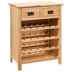 Wine Cabinet 28.3"x12.5"x35.4" Solid Oak Wood - Brown