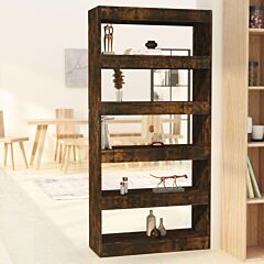 Book Cabinet/room Divider Smoked Oak 31.5"x11.8"x65.4" Chipboard - Brown