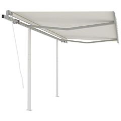 Automatic Retractable Awning With Posts 9.8'x8.2' Cream - Cream