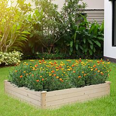 Free Shipping 122*122*25.5cm Outdoor Wooden Raised Garden Bed Planter For Vegetables, Grass, Lawn, Yard  Yj - Picture