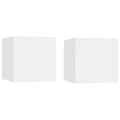 Bedside Cabinets 2 Pcs White 12"x11.8"x11.8" Chipboard - White