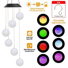 Solar Powered Led Ball Wind Chimes Color Changing Led String Light Patio Garden Decor - White