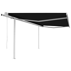 Automatic Retractable Awning With Posts 13.1'x9.8' Anthracite - Anthracite