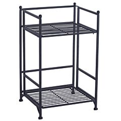 2-tier Folding Metal Shelf Yf - Black