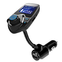 Car Wireless Fm Transmitter Fast Usb Charge Hands-free Call Car Mp3 Player Aux Input - Black