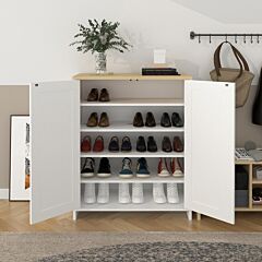 20 Pair Shoe Storage Cabine - Oak & White