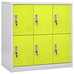 Locker Cabinet Light Gray And Green 35.4"x17.7"x36.4" Steel - Grey