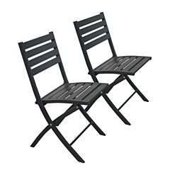 Outdoor Folding Chair Set Of 2 All Weather Aluminum Patio Chairs - Yellow
