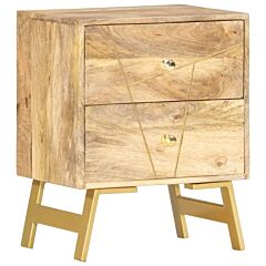 Bedside Cabinet 15.7"x11.8"x19.7" Solid Mango Wood - Brown