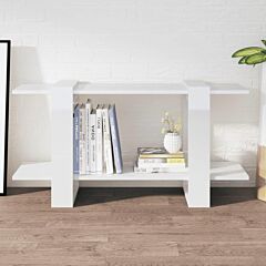 Book Cabinet High Gloss White 39.4"x11.8"x20.1" Engineered Wood - White