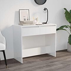 Console Table High Gloss White 35"x16.1"x30.1" Chipboard - White