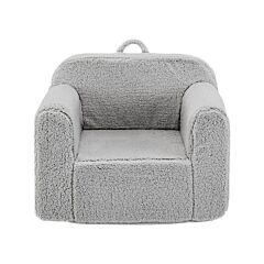 Kids Armchair Toddler Couch Baby Sofa Chair With Sherpa Fabric For Boys And Girls (grey) - Grey