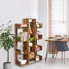 12-shelf Bookcase, Modern Tree Bookshelf Book Rack Display Shelf Storage Organizer For Cds, Records, Books, Home Office Deco(vintage) - Vintage