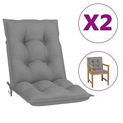 Garden Chair Cushions 2 Pcs Gray 39.4"x19.7"x2.8" - Grey