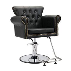 Barber Chair Salon Chair For Hair Stylist With Rivet - Black - Black