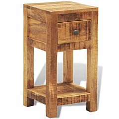 Nightstand With 1 Drawer Solid Mango Wood - Brown