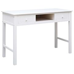 Writing Desk White 43.3"x17.7"x29.9" Wood - White