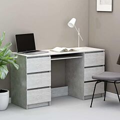 Writing Desk Concrete Gray 55.1"x19.7"x30.3" Chipboard - Grey